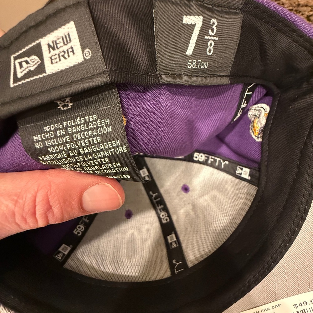 Minnesota Vikings New Era 59FIFTY Fitted Hat Cap 7 3/8 Purple NFL New - Picture 9 of 10